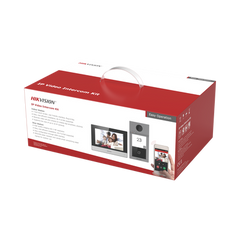 Kit de Videoportero IP PoE Estandar con llamada a App de Smartphone (Hik-Connect) / Apertura con Tarjeta MIFARE / Frente de calle IK08 & IP65 / Soporta 2 puertas