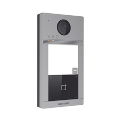 Videoportero IP 2 Megapixel / Llamada y Apertura Remota desde App Hik-Connect / PoE / Exterior IP65 + Antivandalico IK08 / 1 Departamento / Apertura con Tarjeta / Soporta 2 Puertas y hasta 6 Monitores