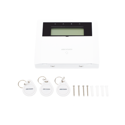 (AX HYBRID PRO) Teclado Compatible con el Panel Hybrid Pro Hikvision DS-PHA64-LP y DS-PHA64-LP(B) / Pantalla LCD / 2 zonas cableadas / 1 salida de alarma / 64 Llaveros