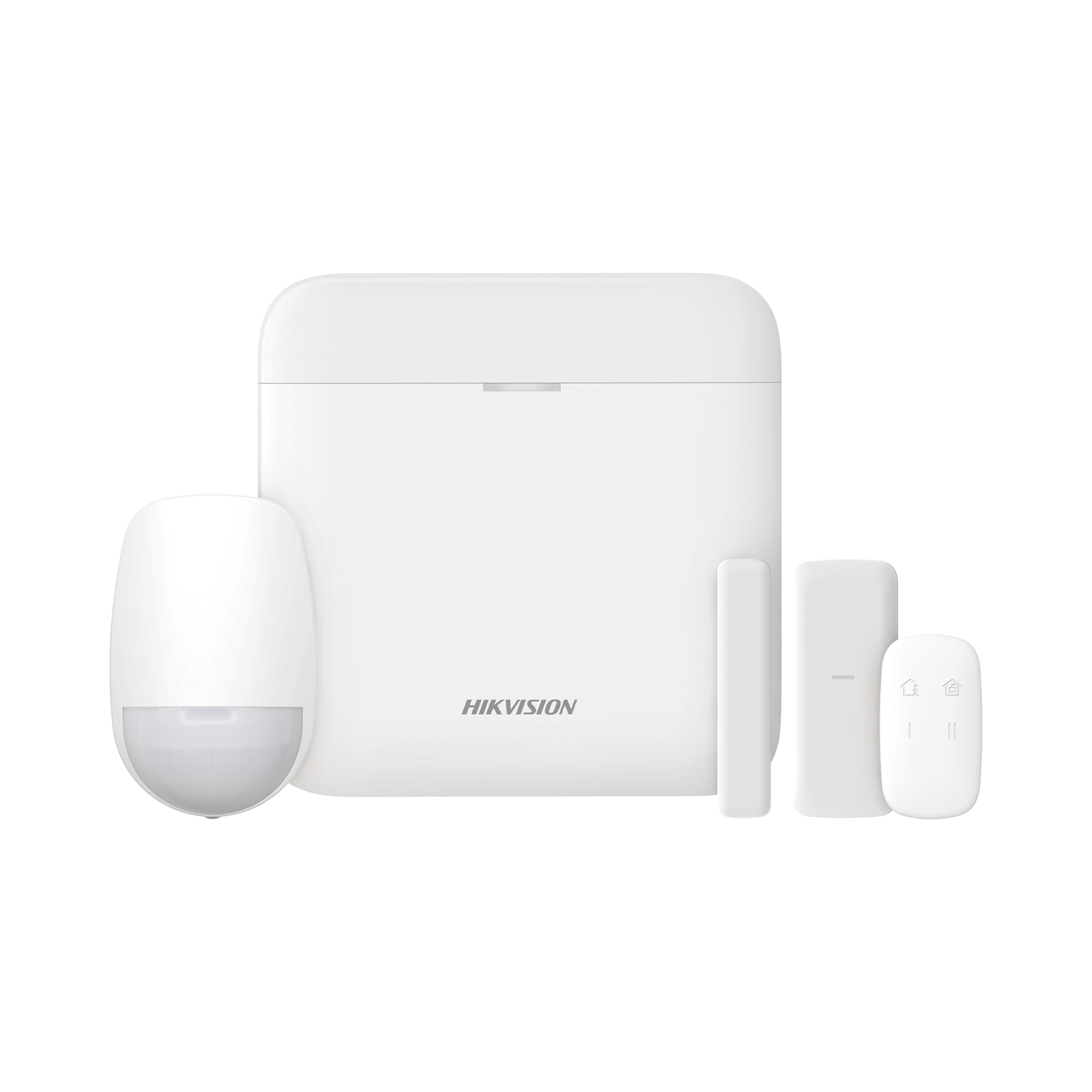 (AX PRO) KIT de Alarma AX PRO con GSM (3G/4G) / Incluye: 1 Hub con bateria de respaldo / 1 Sensor PIR / 1 Contacto Magnético Slim / 1 Control Remoto / Wi-Fi / Compatible con Hik-Connect P2P