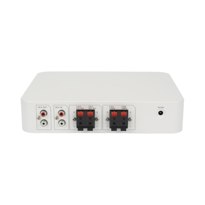 Amplificador una Zona / 2 Canales / 30 W por Canal / Conexión Bluetooth / Salida 4-8 Ω x 2 / 100V COM x 2 / Uso Interior