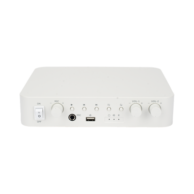 Amplificador una Zona / 2 Canales / 30 W por Canal / Conexión Bluetooth / Salida 4-8 Ω x 2 / 100V COM x 2 / Uso Interior