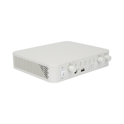 Amplificador una Zona / 2 Canales / 30 W por Canal / Conexión Bluetooth / Salida 4-8 Ω x 2 / 100V COM x 2 / Uso Interior