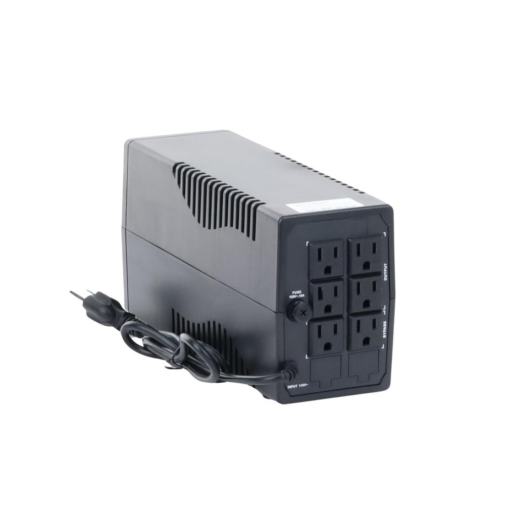 UPS de 1000 VA / 600 W / Protección Contra Sobrecarga y Descarga / Entrada y Salida 120 VCA / 6 Tomas NEMA 5-15R (4 con Respaldo y 2 sin Respaldo)