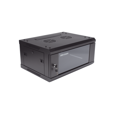 Gabinete para Montaje en Pared - Piso / Puerta de Cristal Templado / Cuerpo Fijo / 4 Unidades de Rack / 19" / Fabricado en Acero