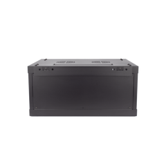 Gabinete para Montaje en Pared - Piso / Puerta de Cristal Templado / Cuerpo Fijo / 4 Unidades de Rack / 19" / Fabricado en Acero
