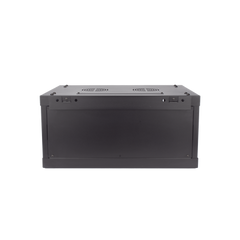 Gabinete para Montaje en Pared - Piso / Puerta de Cristal Templado / Cuerpo Fijo / 4 Unidades de Rack / 19" / Fabricado en Acero