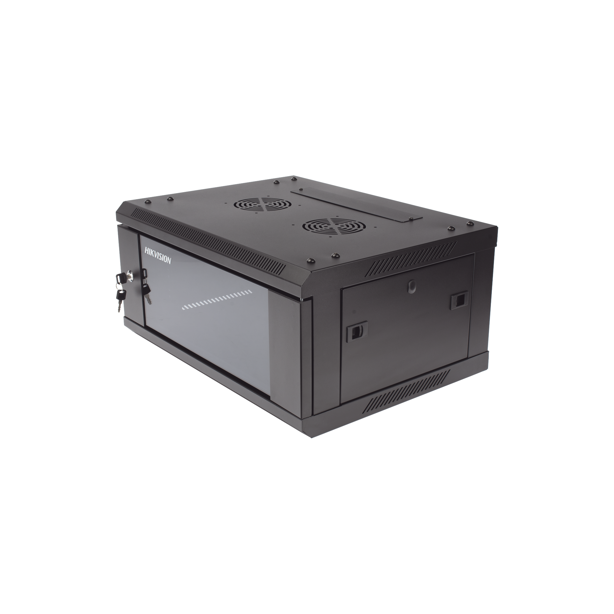 Gabinete para Montaje en Pared - Piso / Puerta de Cristal Templado / Cuerpo Fijo / 4 Unidades de Rack / 19" / Fabricado en Acero