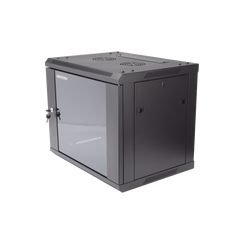 Gabinete para Montaje en Pared - Piso / Puerta de Cristal Templado / Cuerpo Fijo / 9 Unidades de Rack / 19" / Fabricado en Acero