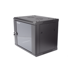 Gabinete para Montaje en Pared - Piso / Puerta de Cristal Templado / Cuerpo Fijo / 9 Unidades de Rack / 19" / Fabricado en Acero