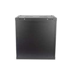 Gabinete para Montaje en Pared - Piso / Puerta de Cristal Templado / Cuerpo Fijo / 12 Unidades de Rack / 19" / Fabricado en Acero