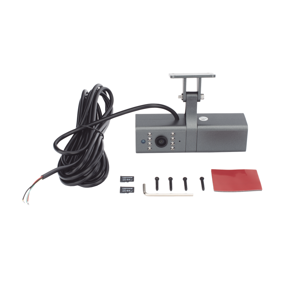 Cámara Dashcam, con evidencia fotográfica y grabación con almacenamiento en memoria, Visión Día y Noche, Compatible con FMC125 y FMC650.