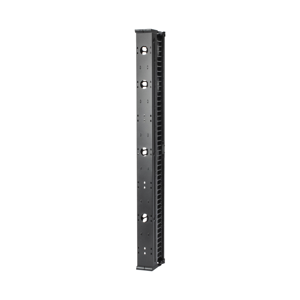 Organizador Vertical CableTek, Doble (Frontal y Posterior), Para Rack Abierto de 45 Unidades, 6 in de Ancho, Color Negro