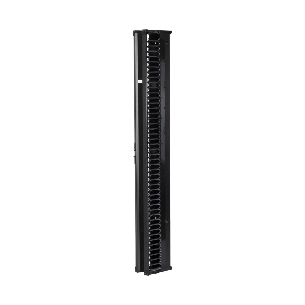 Organizador Vertical CableTek, Doble (Frontal y Posterior), Para Rack Abierto de 45 Unidades, 6 in de Ancho, Color Negro