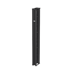 Organizador Vertical CableTek, Sencillo (Solo Frontal), Para Rack Abierto de 45 Unidades, 6 in de Ancho, Color Negro