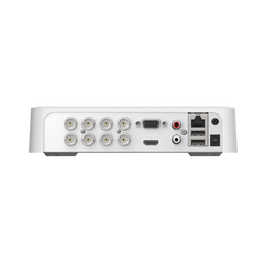 DVR 8 Canales TurboHD + 2 Canales IP / 2 Megapíxel (1080p) Lite / Acusense Lite (Evita Falsas Alarmas) / Audio Bidireccional y Coaxitron / 1 Bahía de Disco Duro / H.265+ / Salida de Vídeo Full HD