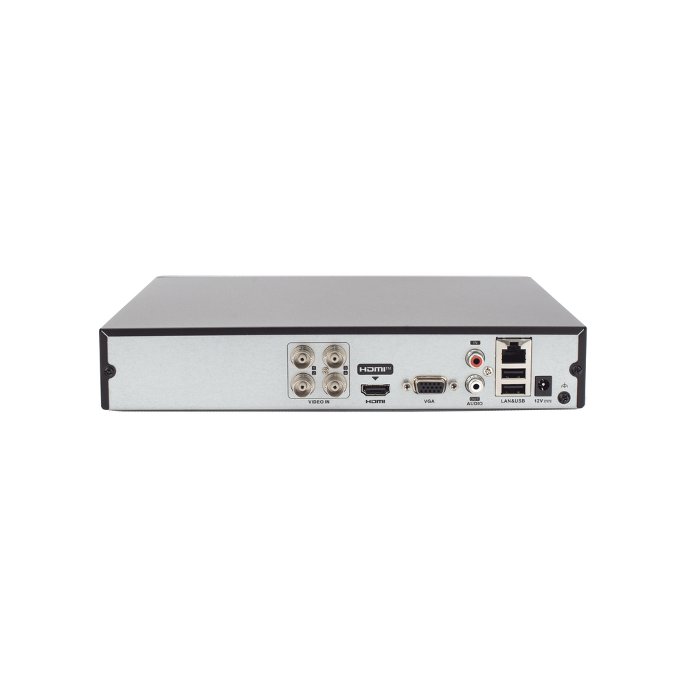 DVR 4 Canales TurboHD + 1 Canal IP / 2 Megapíxel (1080p) Lite / Acusense Lite (Evita Falsas Alarmas) / Audio por Coaxitron / 1 Bahía de Disco Duro / H.265+ / Salida de Vídeo Full HD