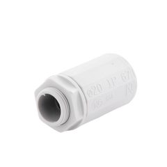 Conector de tubería rígida a caja (Racor), PVC Auto-extinguible, de 20 mm