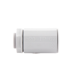 Conector de tubería rígida a caja (Racor), PVC Auto-extinguible, de 20 mm