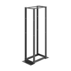 Rack de Cuatro Postes Estándar de 19", Rieles Numerados y Roscados #12-24, Profundidad Ajustable de 450 a 1050 mm, 45 Unidades de Rack, Color Negro