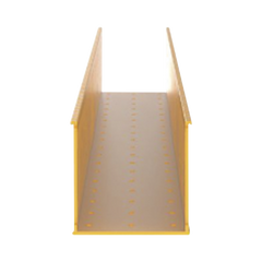 Canaleta Ranurada de PVC sin Tapa, Fiber-Duct™, 4 in de Ancho, 4 in de Alto y 1828.8 mm de Largo, Color Amarillo