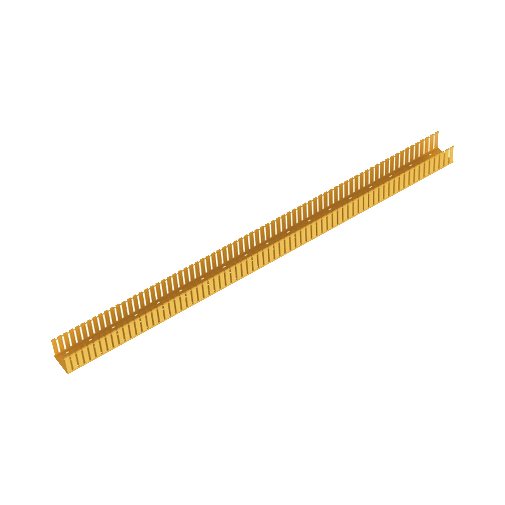 Canaleta Ranurada de PVC sin Tapa, Fiber-Duct™, 4 in de Ancho, 4 in de Alto y 1828.8 mm de Largo, Color Amarillo