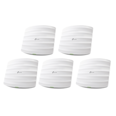 Kit de 5 Puntos de Accesso Omada doble banda 802.11ac, MU-MIMO, PoE af y PoE Pasivo, soporta hasta 100 clientes, hasta 1350 Mbps.