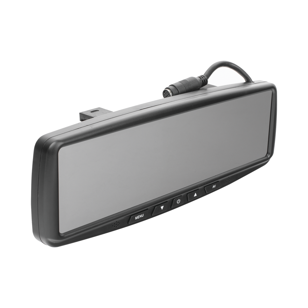 Sistema alámbrico de reversa con cámara y monitor de 4.3 pulgadas, Incluye cámara para placa de  170°