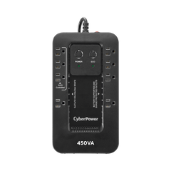 UPS de 450 VA/260 W, Topología Standby con Modo Ahorrador ECO, Entrada 120 Vca NEMA 5-15P, Con 8 Tomas NEMA 5-15R