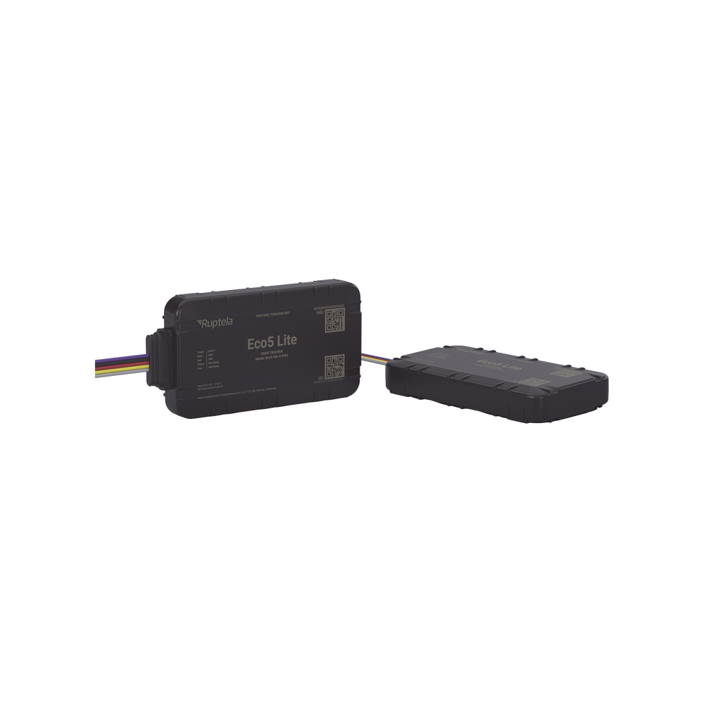 Rastreador Vehicular y Monitoreo de Flota / Bluetooth BLE 5.0 y GNSS / LTE CAT1 y LTE-M con Respaldo 2G / GNSS U-blox / MiKado IP54 / -20 °C a +40 °C / Acelerómetro de 3 Ejes / Suministro 9-32 V / Batería Interna