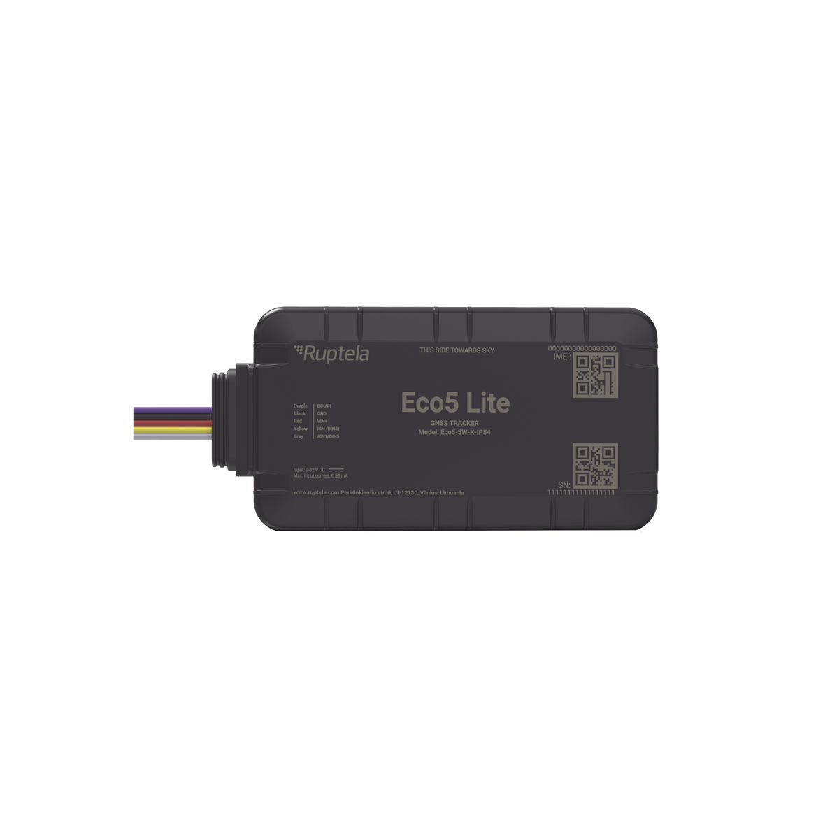 Rastreador Vehicular y Monitoreo de Flota / Bluetooth BLE 5.0 y GNSS / LTE CAT1 y LTE-M con Respaldo 2G / GNSS U-blox / MiKado IP54 / -20 °C a +40 °C / Acelerómetro de 3 Ejes / Suministro 9-32 V / Batería Interna