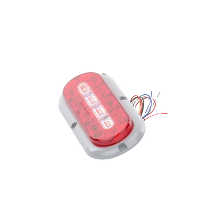 Plafón Ovalado de 7.5" Para Camiones de Transporte, 18 LED Ultra Brillantes, Color Rojo/Claro/Ambar