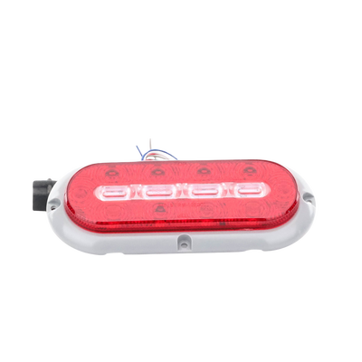 Plafón Ovalado de 7.5" Para Camiones de Transporte, 18 LED Ultra Brillantes, Color Rojo/Claro/Ambar