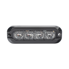 Luz Auxiliar Flexible 8 LED, Rojo / Azul, Bisel Negro, Lente Transparente