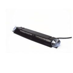 Luz de Visera, 12-24 Vcc con enchufe vehicular, doble cabezal, dual color, ámbar/blanco