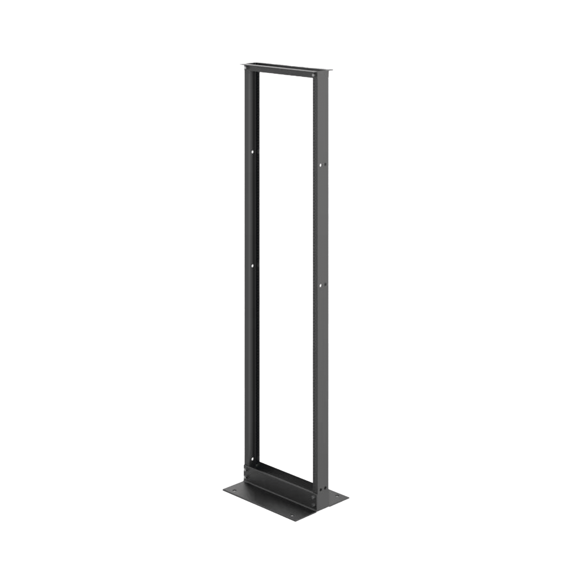 Rack Abierto de 2 Postes Estándar de 19 in / 45U / 2.13 m (7 ft) de Altura / Aluminio 6063-T6 / Rieles Roscados 12-24 UNC / Patrón EIA Universal / Negro RAL 9005