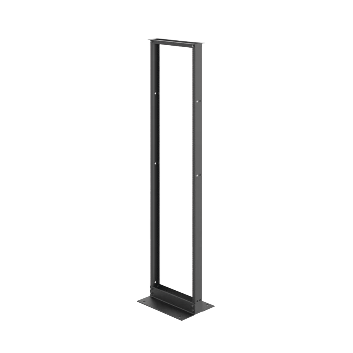 Rack Abierto de 2 Postes Estándar de 19 in / 45U / 2.13 m (7 ft) de Altura / Aluminio 6063-T6 / Rieles Roscados 12-24 UNC / Patrón EIA Universal / Negro RAL 9005