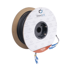 Carrete de Fibra Óptica Monomodo con Conectores SC-SC Duplex, Reforzada con Kevlar, de 100 metros