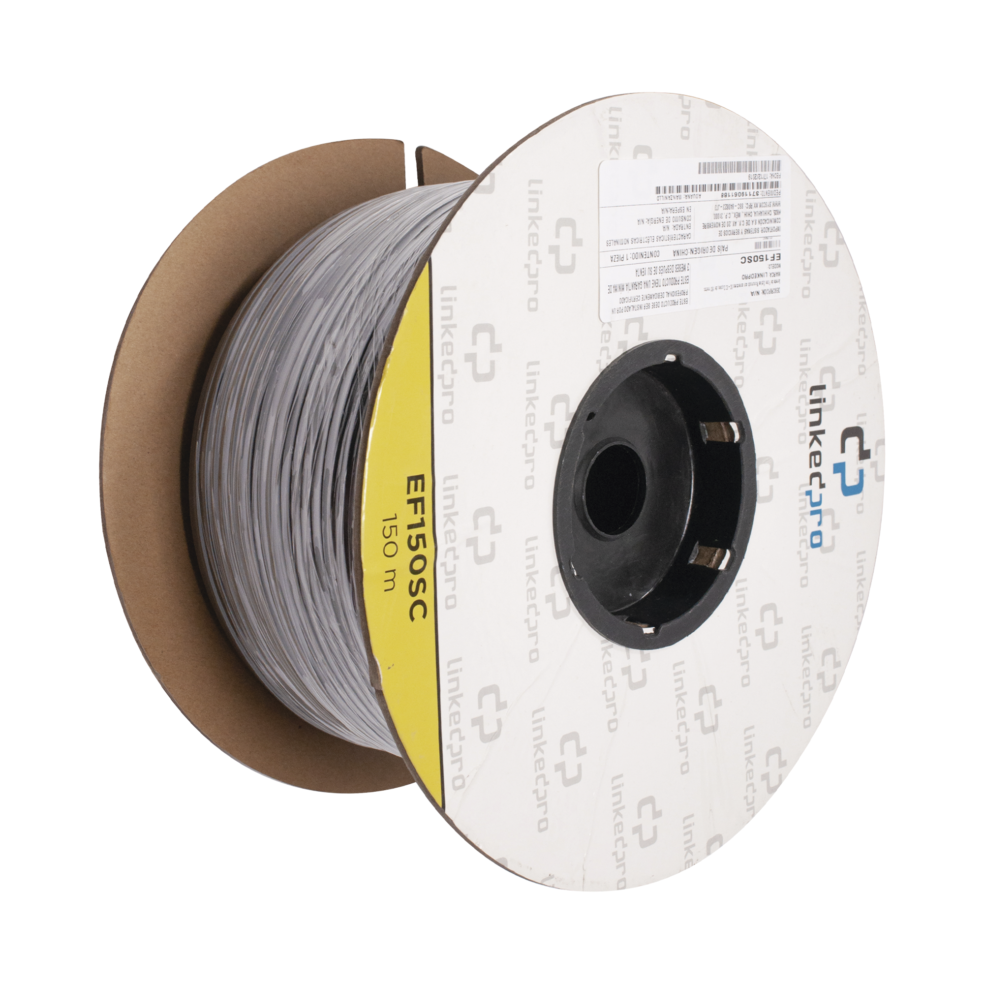Carrete de Fibra Óptica Monomodo con Conectores SC-SC Duplex, Reforzada con Kevlar, de 150 Metros (492.13 Pies), Para Instalaciones Subterráneas por Tubería
