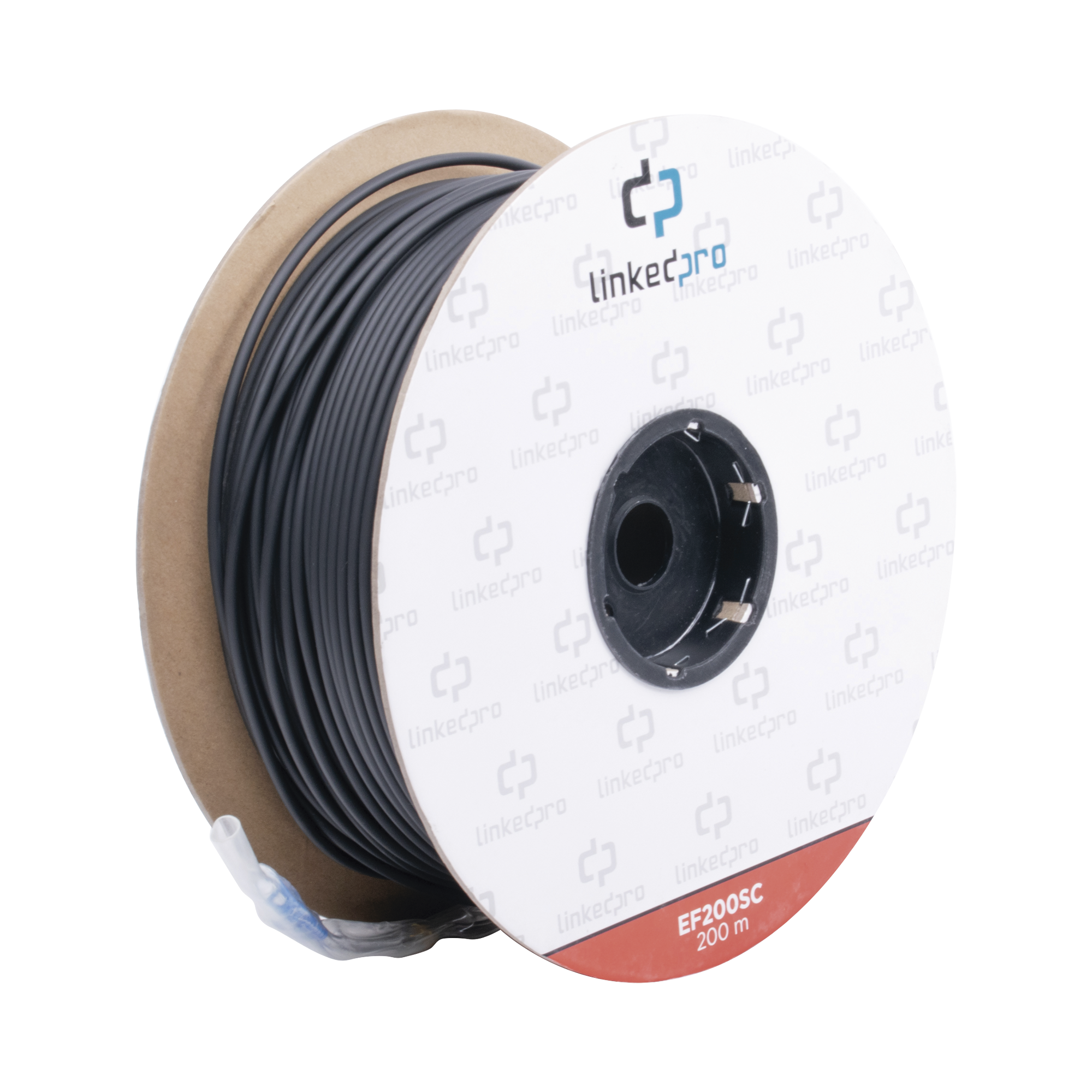 Carrete de Fibra Óptica Monomodo con Conectores SC-SC Duplex, Reforzada con Kevlar, de 200 Metros (656.17 Pies), Para Instalaciones Subterráneas por Tubería