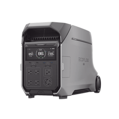 Estación de Energía Portátil DELTA PRO3 / 4096Wh Litio LFP / 5 AC 4000W (8000W Pico) / 2 USB-C 100W / Capacidad para Aumentar Respaldo / Cargador de Coche 10A a 12.6V / Conectividad WiFi y Bluetooth (App) / Carga Solar 2600W Max. (2 P