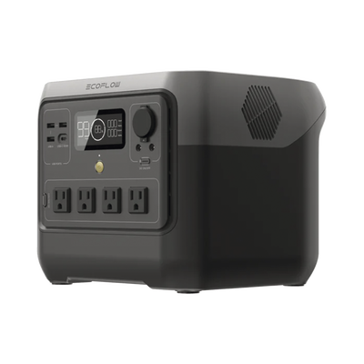 EcoFlow River 2 Pro | Estación de Energía Portátil 768Wh Litio LFP / 4 AC 800W (Max. 1600W) / 1 USB-C 100W / 3 USB -A 12W / Cargador de Coche 10A, 126W Max. / Conectividad WiFi y Bluetooth (App) / Carga Solar 220W Max.