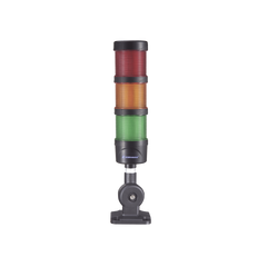 Torre LED Indicadora de estado de 3 niveles color Rojo, Ámbar y Verde, con Buzzer integrado a 85 dB,  a 110-240 VCA con Montaje incluido de 60 mm de diámetro