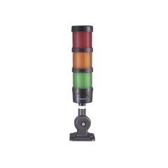 Torre LED Indicadora de estado de 3 niveles color Rojo, Ámbar y Verde, con Buzzer integrado a 85 dB,  a 110-240 VCA con Montaje incluido de 60 mm de diámetro