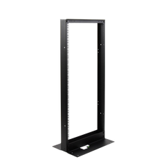Rack de 2 Postes, Estándar 19", 24 Unidades, Fabricado en Acero, Base "L" para Anclar a Piso.