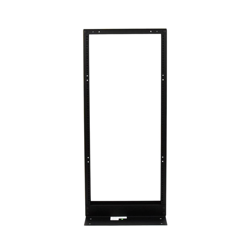 Rack de 2 Postes, Estándar 19", 24 Unidades, Fabricado en Acero, Base "L" para Anclar a Piso.
