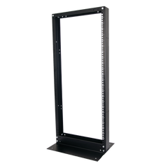 Rack de 2 Postes, Estándar 19", 24 Unidades, Fabricado en Acero, Base "L" para Anclar a Piso.
