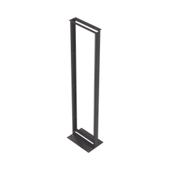 Rack de 2 Postes, Estándar 19", 45 Unidades, Fabricado en Acero, Base "L" para Anclar a Piso.