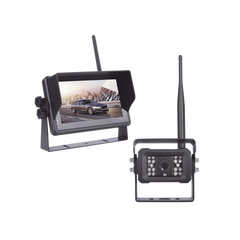 Sistema Profesional Inalámbrico de Cámara de Reversa Infrarroja y Monitor Touch de 7" para Vehículos de Trabajo y Montacargas
