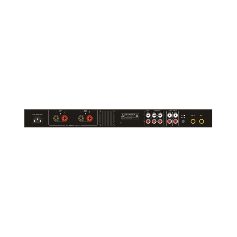 Amplificador de Audio | 2 x 60W | Baja Impedancia 4 - 8&Omega; | Reproductor Bluetooth, USB, SD | Efectos Integrados Delay, Echo, Repeat